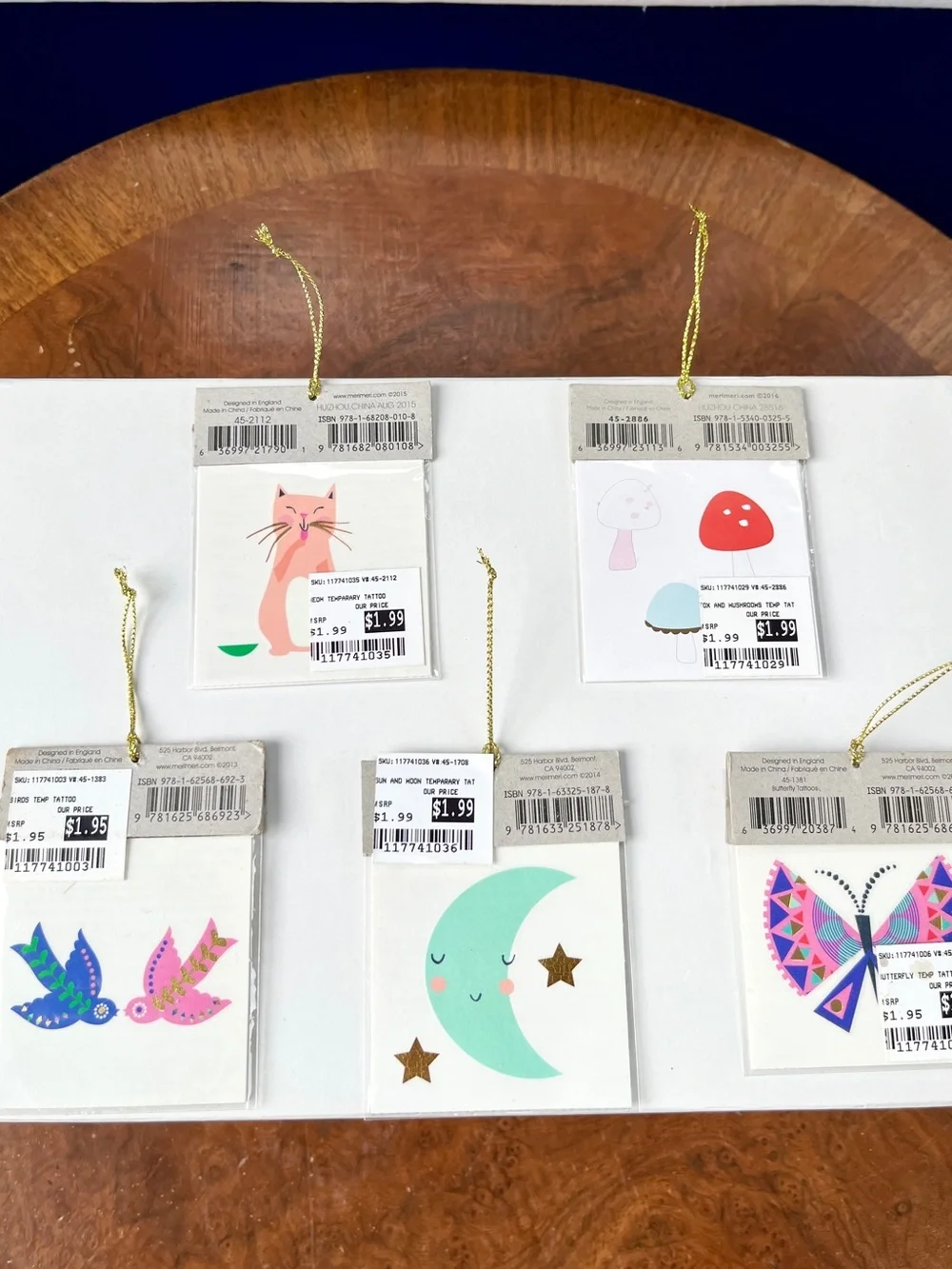 Meri Meri Temporary Tattoos - Pack of 5 (10 total tattoos)